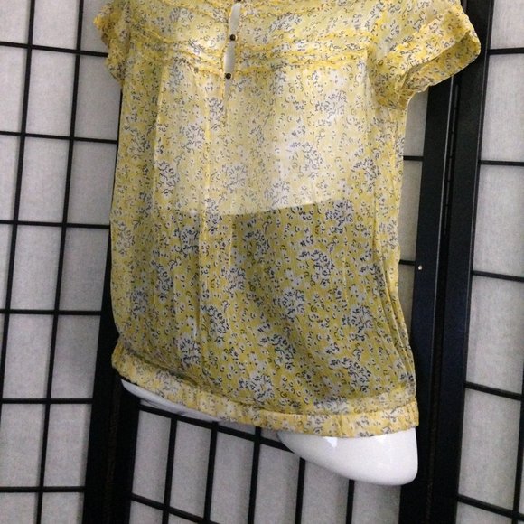 Zara Basic Floral So Soft Sheer Blouse - Picture 15 of 16